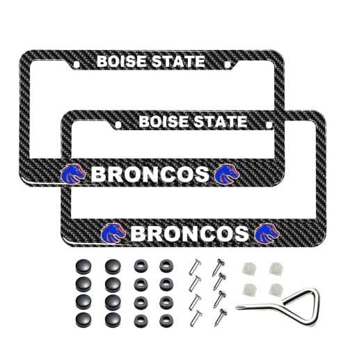License Plate Frame Compatible For Boise State Broncos,Carbon Fiber #TOP5