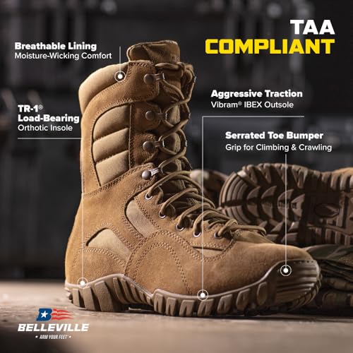 Image of Belleville Khyber TR550 8 inch Tactical Boots for Men, AR 670-1 Compliant