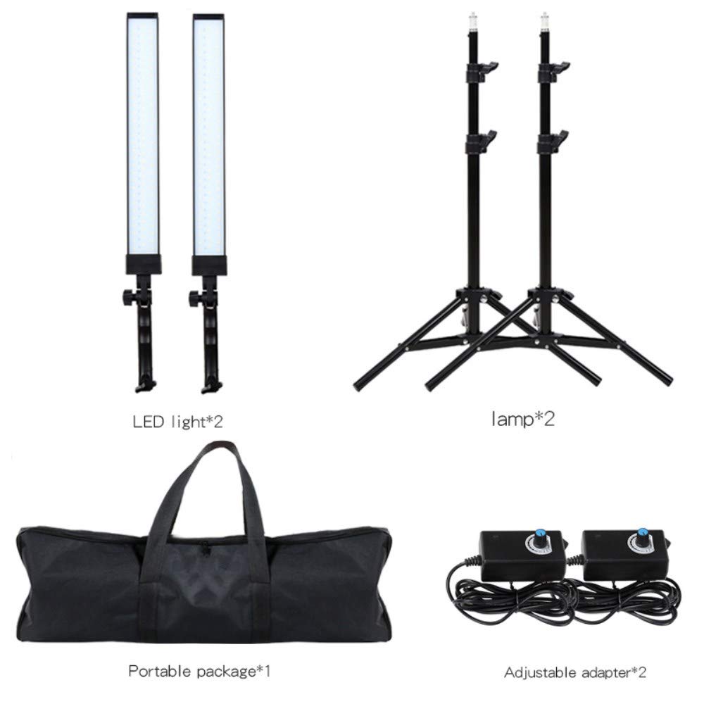 Lámpara LED para fotografía de estudio, juego de luz de relleno de vídeo, lámpara regulable con soporte de luz, trípode y bolsa de transporte
