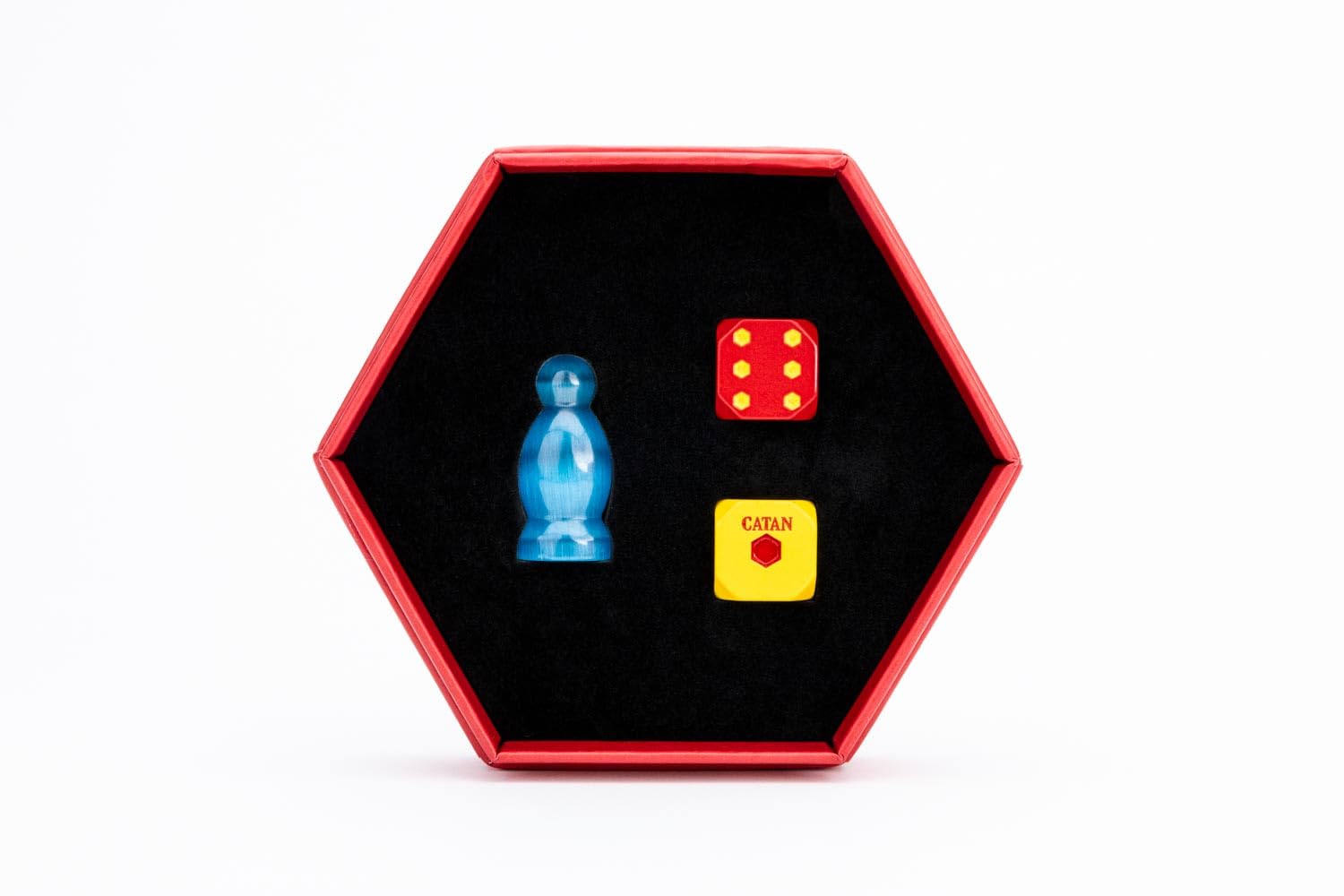 Fanroll - Catan Premium Robber & Metal Dice Set - Cats Eye Aquamarine