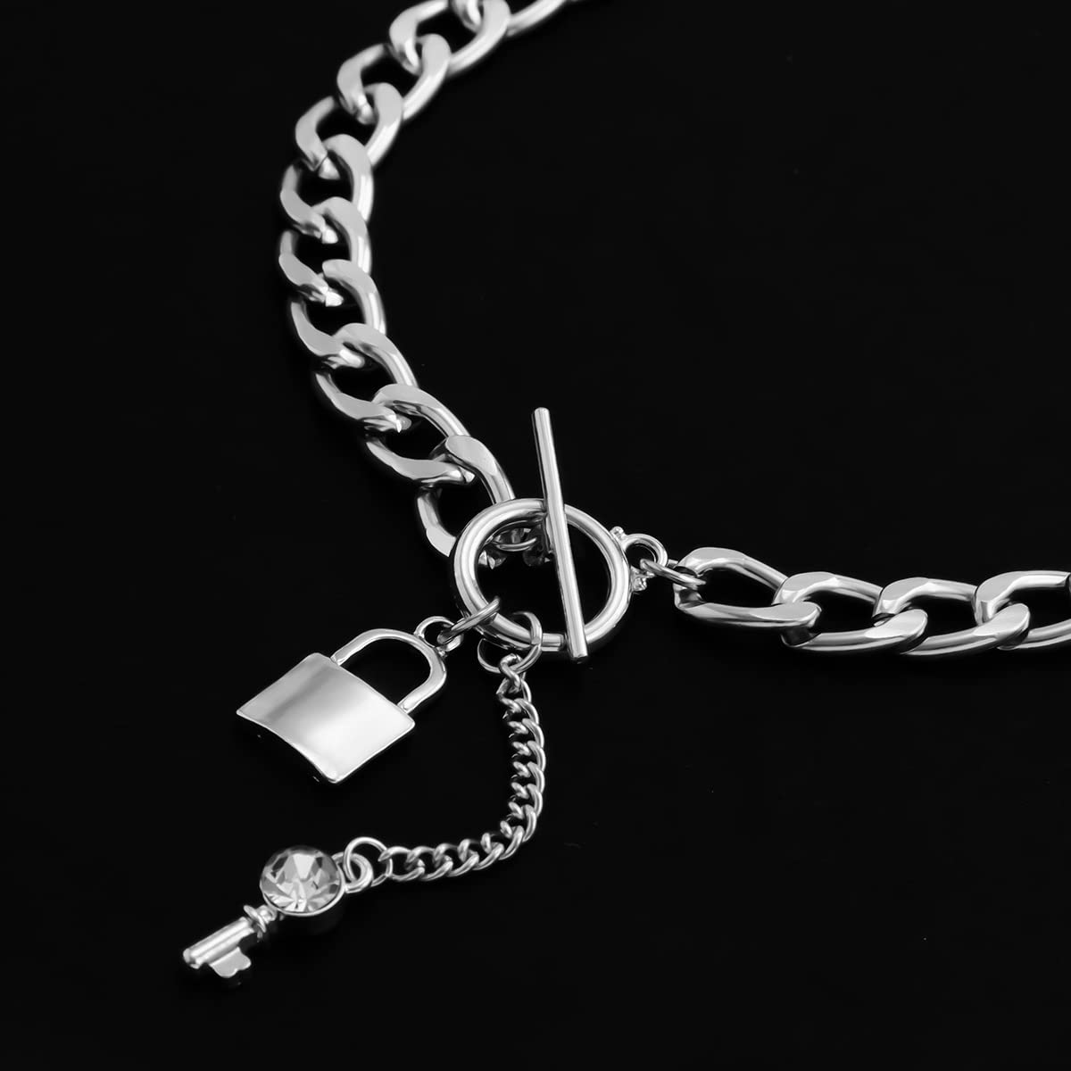 Amazon.com: Octwine lock and Key Necklace Chain Necklace