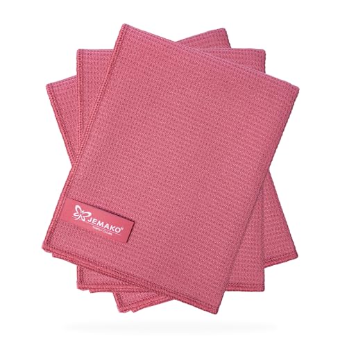 Jemako Trockentuch M 3er Set – Mikrofaser Trockentücher für streifenfreies Trocknen & Polieren – 60x45 cm – fusselfrei für Fenster, Auto, Spiegel, Glas, Edelstahl - Wild Rose Jemako Trockentuch M 3er Set – Mikrofaser Trockentücher für streifenfreies Trocknen & Polieren – 60x45 cm – fusselfrei für Fenster, Auto, Spiegel, Glas, Edelstahl - Wild Rose