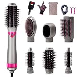 6 in 1 Hair Dryer Brush, Blow Dryer Brush Styler,Salon Negative Ionic Electric Hot Air Brush, Hair S