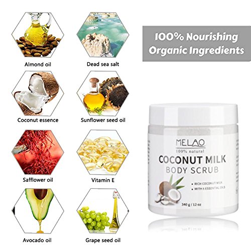 Exfoliërende bodyscrub Kokosmelk en Dode Zeezout Hydraterende hydraterende gezichtsscrub en masker door Pure Body - Image 4