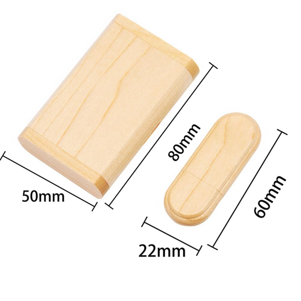 5 PZ Chiavette USB Flash Drive in Legno USB Memory Stick Pen Drive con Scatola di Legno (Legno d'Acero, 3.0 8GB)