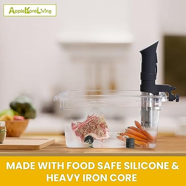 Sous Vide Weighted Magnets | Powerful Food Safe Magnets | Keep Sous Vide Bags Fully Submerged in a Sous Vide Container | Better than Sous Vide Clips and Racks (Matte Black - 8 Pack)