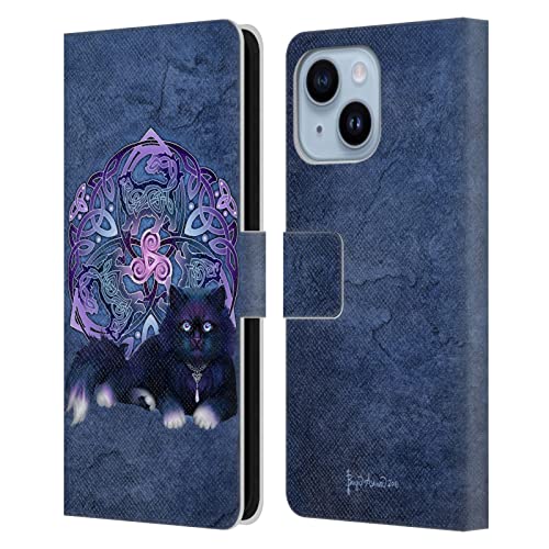 Étui portefeuille iPhone 14 Plus chat noir pour votre quotidien