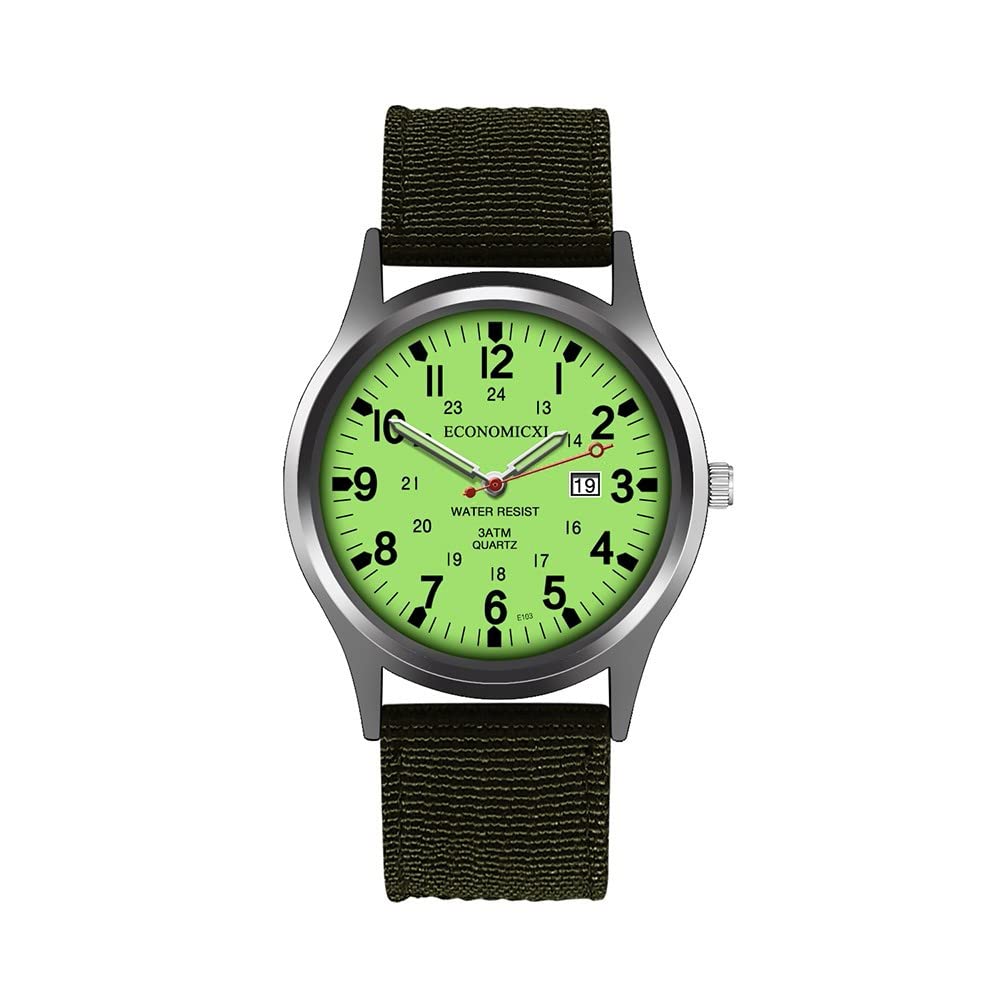 Orologio Uomo Generisch Cronografo In Nylon Con Calendario - Quadrante Ovale, Cinturino In Acciaio, Luminoso Al Buio, Al Quarzo - 3