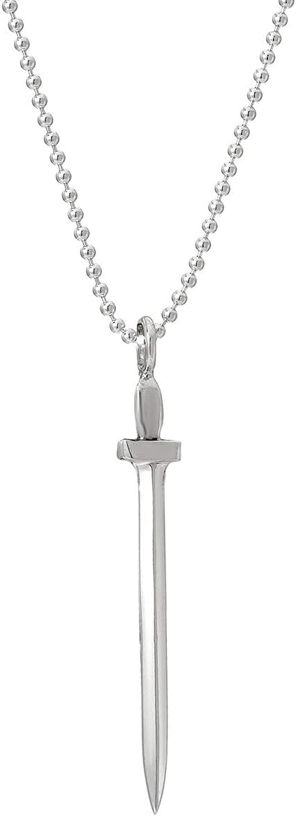 Sterling Silver Sword Pendant Necklace, 18"