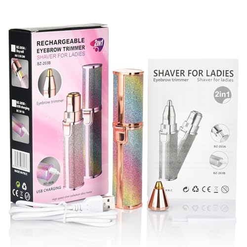 Ksikdeg Recortador eléctrico de cejas para mujer, apto para viajes, herramienta de aseo para cejas y rostros, carga USB