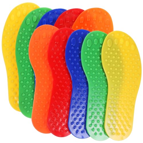 Abaodam 10Pcs Foot Shape Floor Markers for Tennis and Football Training Durable Non Slip Spot Markers for Use for Agility Drills and Court Marking