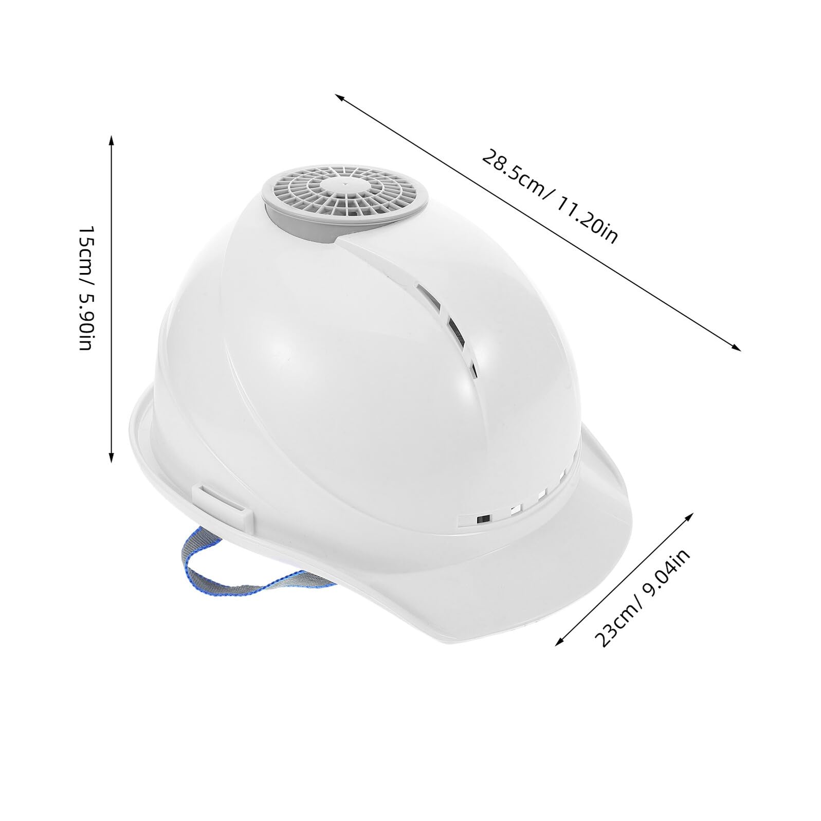 Casco Design Multifunzionale V-shaped Ventilatore USB Integrato di Sicurezza Bianco Protezione e Raffreddamento Estivo Garantiti per Festa Estiva e Lavori Esterni