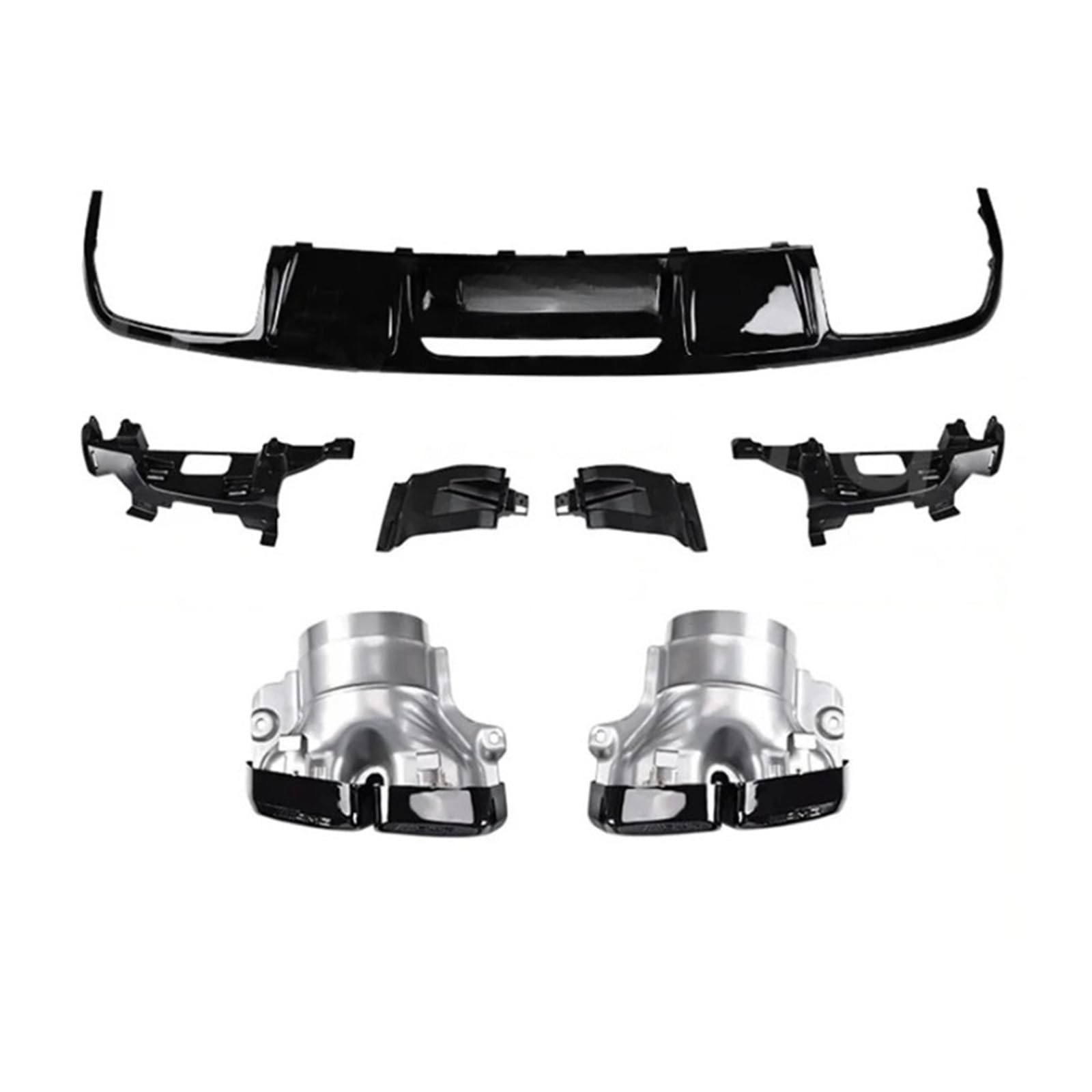 Glossy Black Rear Lip Diffuser Spoiler Compatible With Mercedes CLS Class W218 CLS350 CLS63 AMG Sport 2012-2017 Bumper Protector