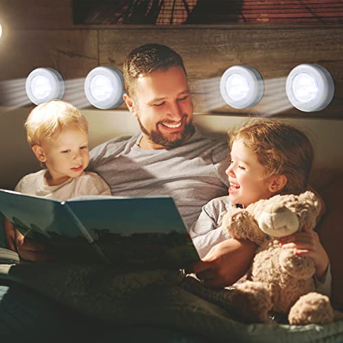 Hoolerry 40 Pieces Led Push Lights Wireless Battery Operated Tap Lights Battery Powered Lamp Stick On Lights Touch Light Led Night Puck Lights For Closet, Batteries Not Included (Silver-Cool White) #TOP4