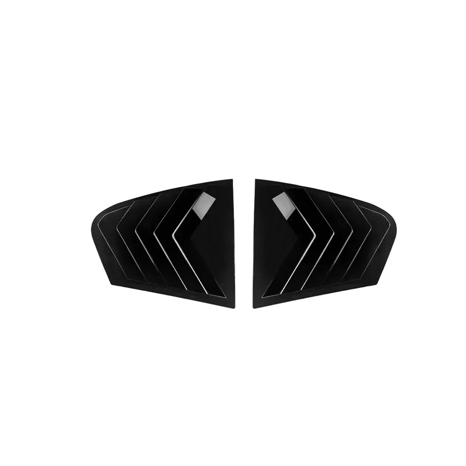 Compatible for BMW 5 Series F10 520i 518d 2011-2017 Rear Side Window ABS Louvers Racing Style Triangular Sticker Accessories(Bright Black)