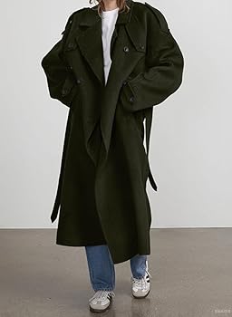 【新品未使用タグ付き✨】LAST NEST LONG WOOL COAT Men'S Notched Long Wool Blend Trench Coat Single Breasted