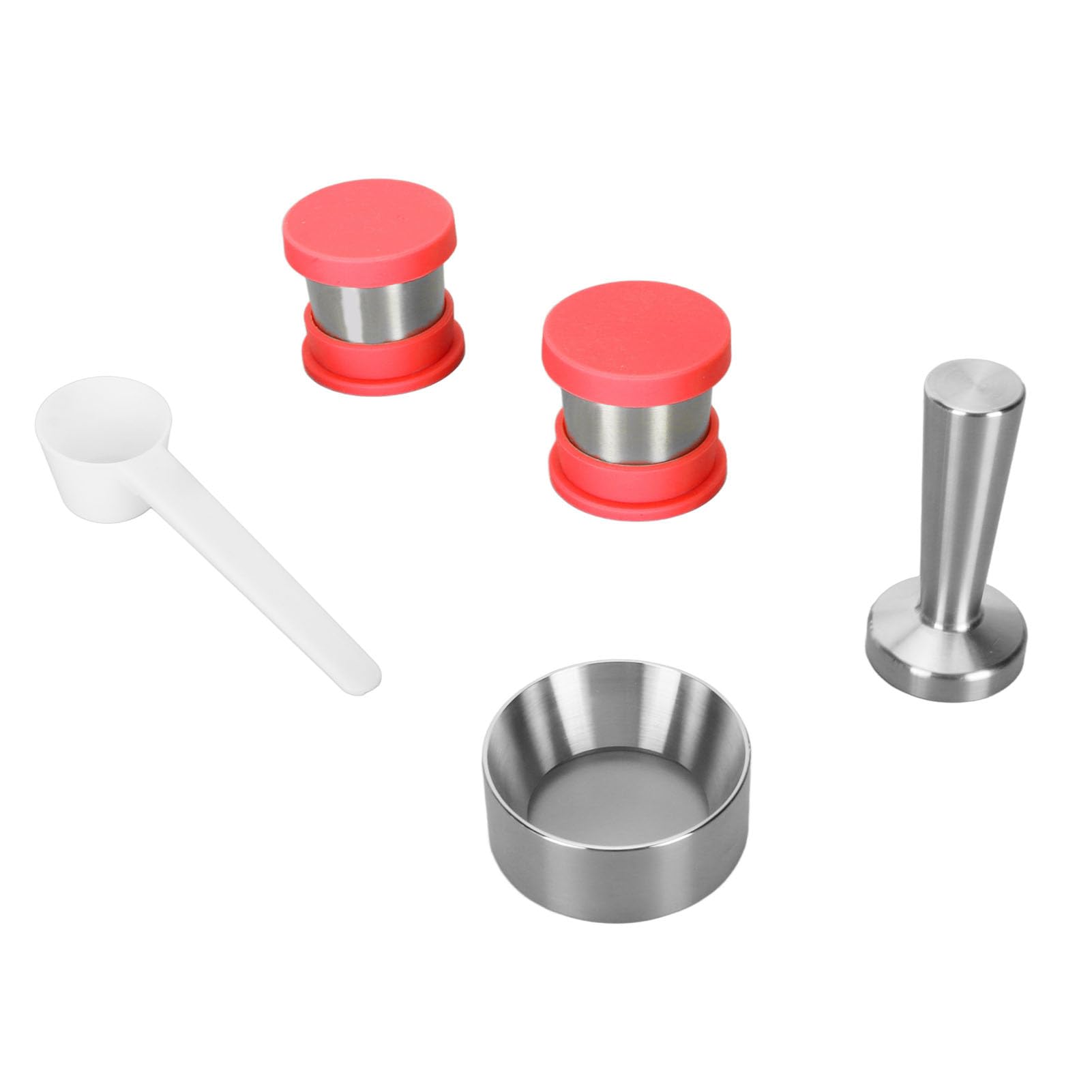 Cocoarm Cápsula de café Recargable Cápsula de café Reutilizable de Acero Inoxidable con Cubierta de Silicona Liviana Fácil de Limpiar para Uso en la Biblioteca Escolar de la Oficina en Casa (rojo)