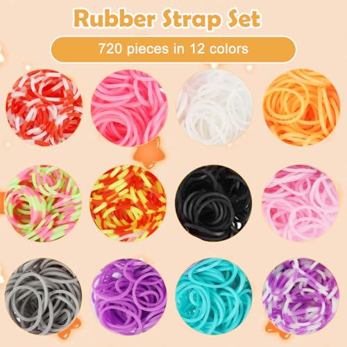 Image of PATPAT Loom Rubber Band Bracelet Making Kit, 13-Color Elastic Woven Rubber Bands Bracelet Making Set with Assorted Charms, DIY Jewelry Craft Set with Beads, Cords & Accessories for Kids and Adults
