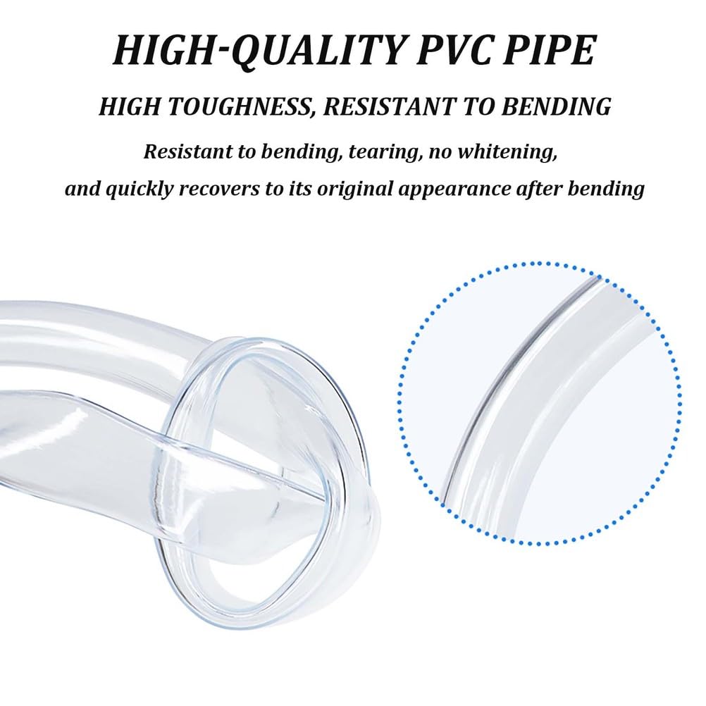 COYOUCO Durchsichtiger Flexibler PVC-Schlauch OD 20 mm / 22 mm / 24 mm transparenter Vinylschlauch für Aquarium, Pumpe, Labor, DIY-Projekte 5 Meter,24mm*19mm