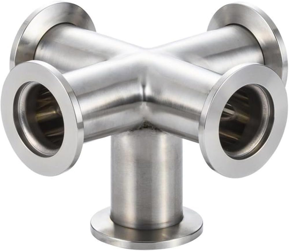 AVCRAY Cross 5-Way KF-25 Vacuum Fittings, ISO-KF Flange Size NW-25, Stainless Steel Adapter Vacuum Oven Fitting (KF25)