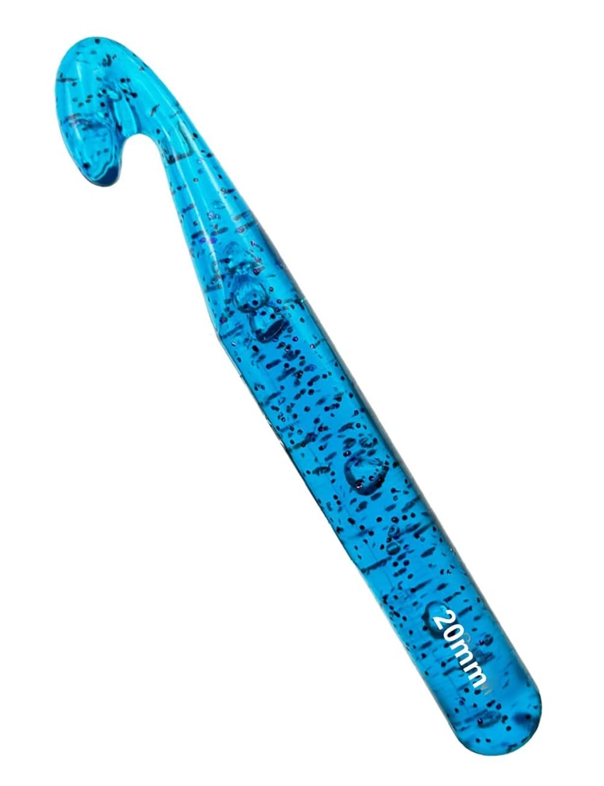 25mm Large Crochet Hook,Huge Crochet Hooks for Chunky Yarn,Ergonomic Knitting Giant Crochet Hooks,Big Crochet Needles for Knitting Yarn Carpet Scarf Wool Roving(Blue,20mm)