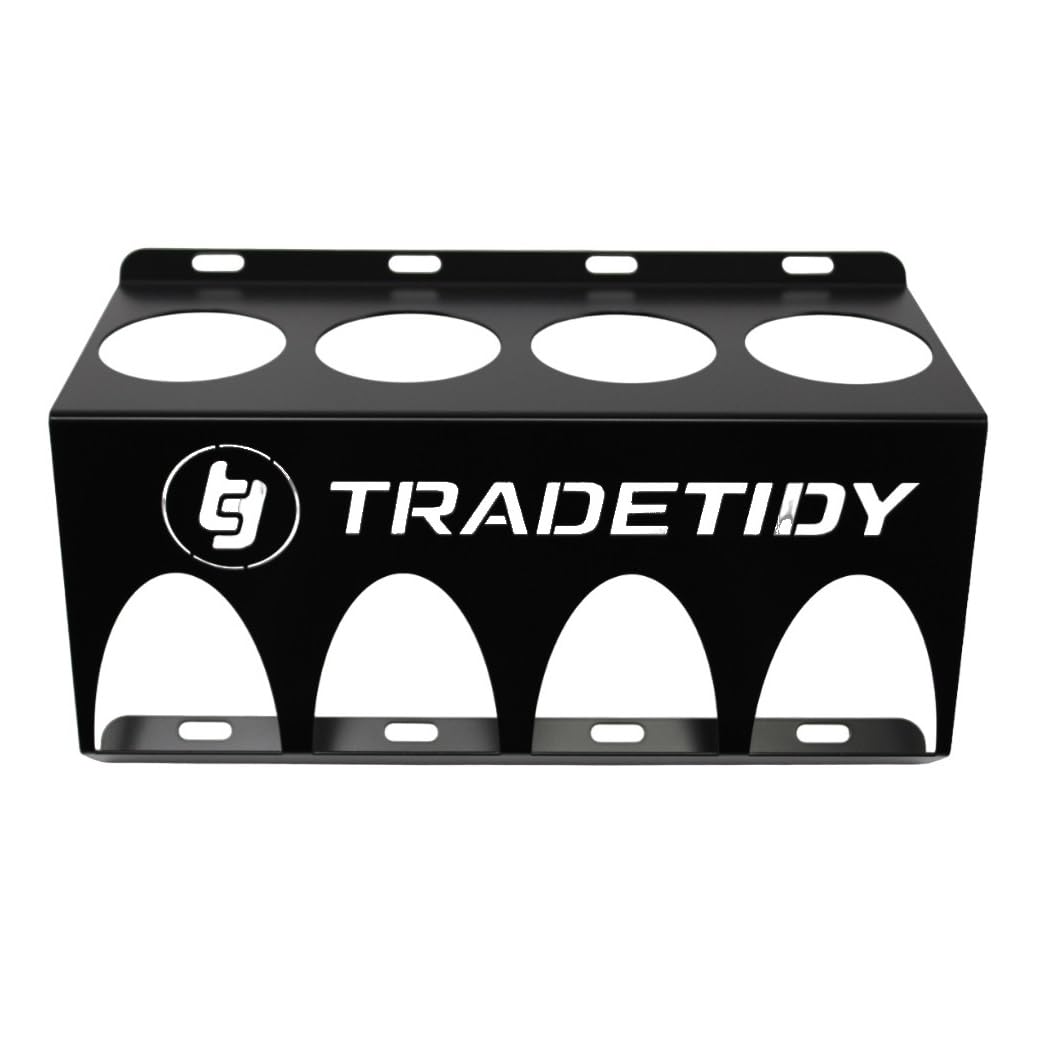 Tradetidy Supporto per bombolette spray, ideale per furgoni, garage, officine, realizzato in acciaio (nero)