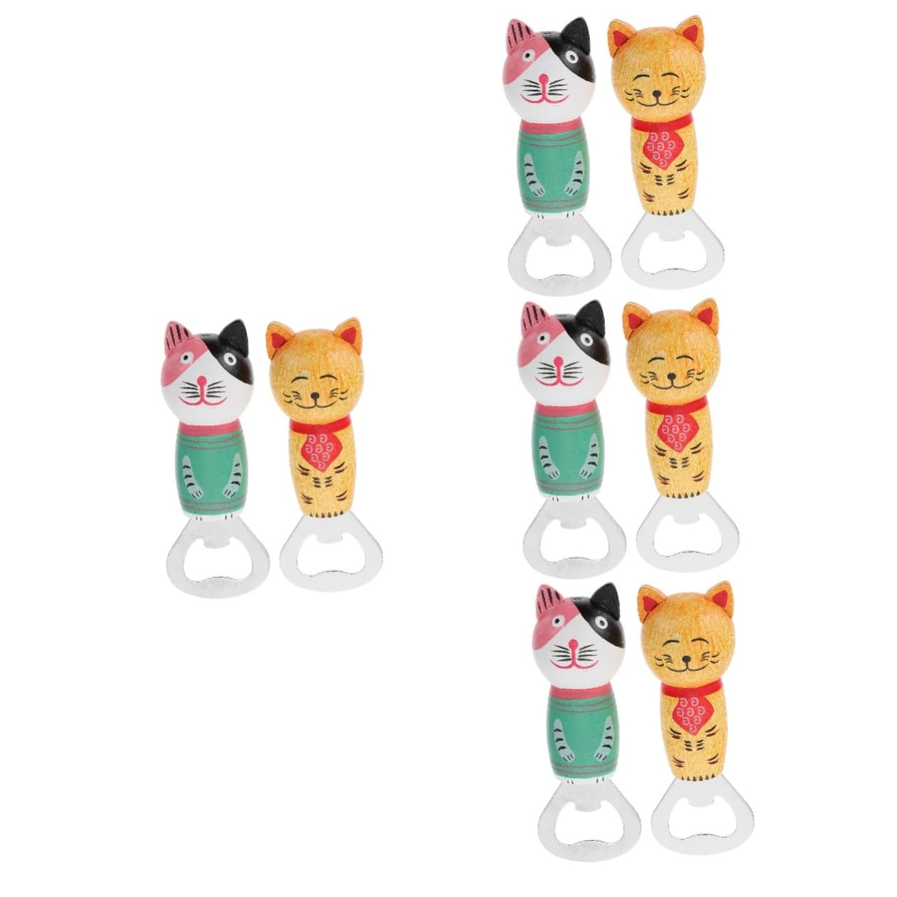 PRETYZOOM 4 Juegos Abrebotellas De Gato De Madera Abridor Cerveza Abrebotellas Cerveza Botella De La Vendimia Abridor De Tarros Abrelatas Abridor De Botellas De Pared De Madera 2 Piezas * 4