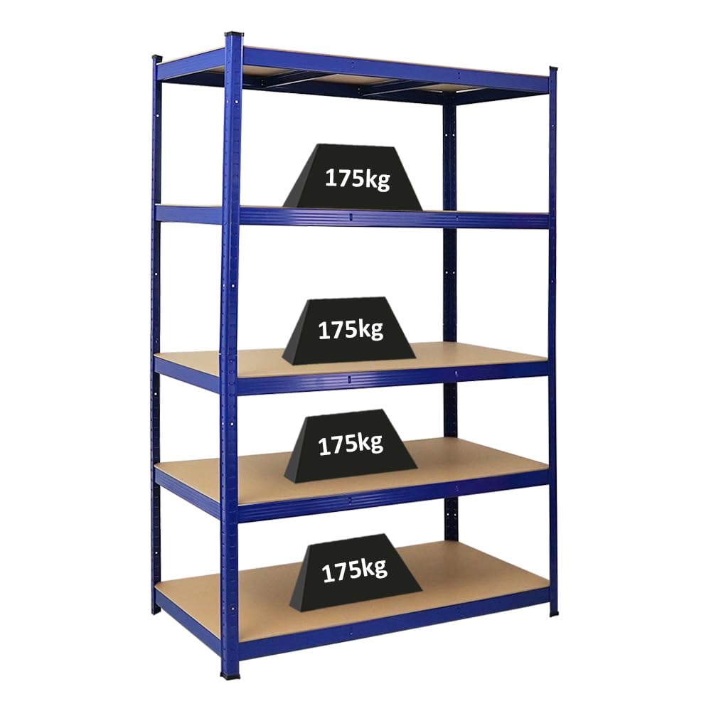 PROREGAL Schwerlastregal Taurus Blau 180x120x60cm Gesamtlast 875kg Kellerregal, Steckregal, Garagenregal, Lagerregal