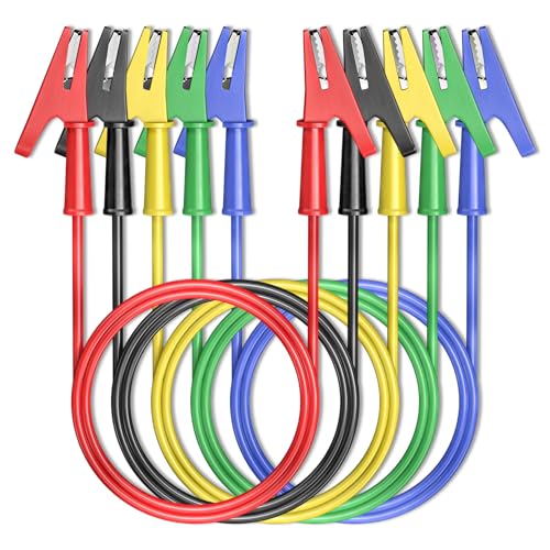 Câbles de test électrique pinces crocodiles Goupchn fil cuivre flexible double clips