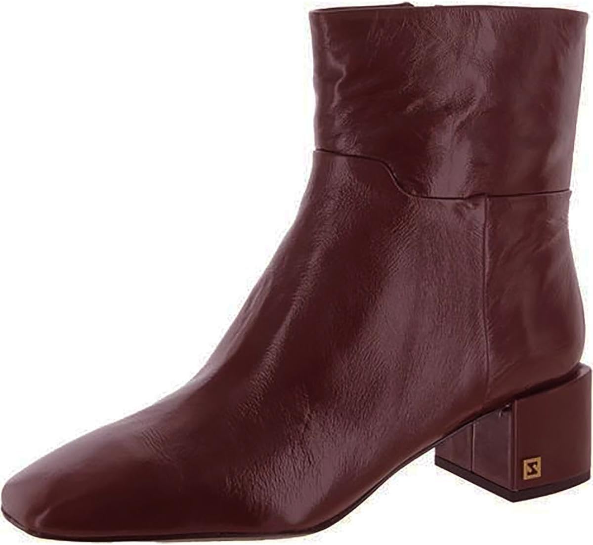 Franco Sarto SARTO Womens Flexa Fabiene Square Toe Bootie Brown Patent Leather 9 W