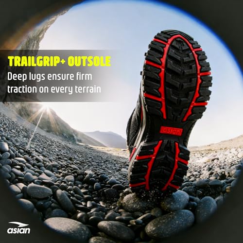 Image of ASIAN Everest-25 Men's Trekking Shoes | High-Neck Hiking Boots | Water-Repellent Suede Synthetic | High Grip Sole | EVA Midsole Cushioning Comfort