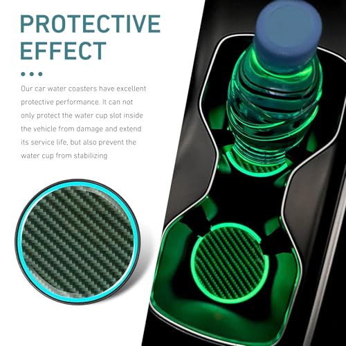 2 Piezas Posavasos Luminiscentes para Auto 2.83 Pulg miniatura 7