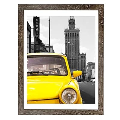 Emeyart 12x16 Frame Made to Display 11x14 Picture with Mat or 12x16 Photo Without Mat Picture Frames Wall Art for Wall Decor or Table Top Display,Brown