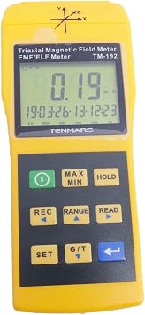 TENMARS TM-192 Electromagnetic Radiation Detectors TM192 Auto Range and Auto Power 3-axis Magnetic Field Meter 30Hz-2000Hz with USB
