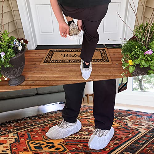 Sunshine post Shoe Covers Disposable,200Pack（100 Pairs）Boot Covers Waterproof Non Slip -Resistant One Size Fits Most for Rain Cleaning Indoor Floor Protection,White - image 4