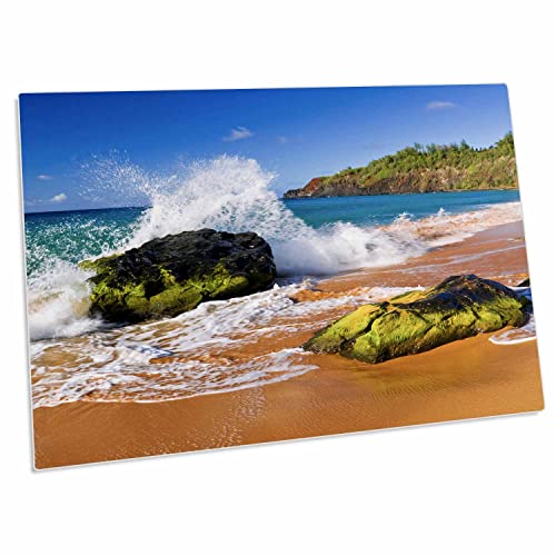 3dRose Surf Crashing on Rocks Pad para Escritorio Grande miniatura 1
