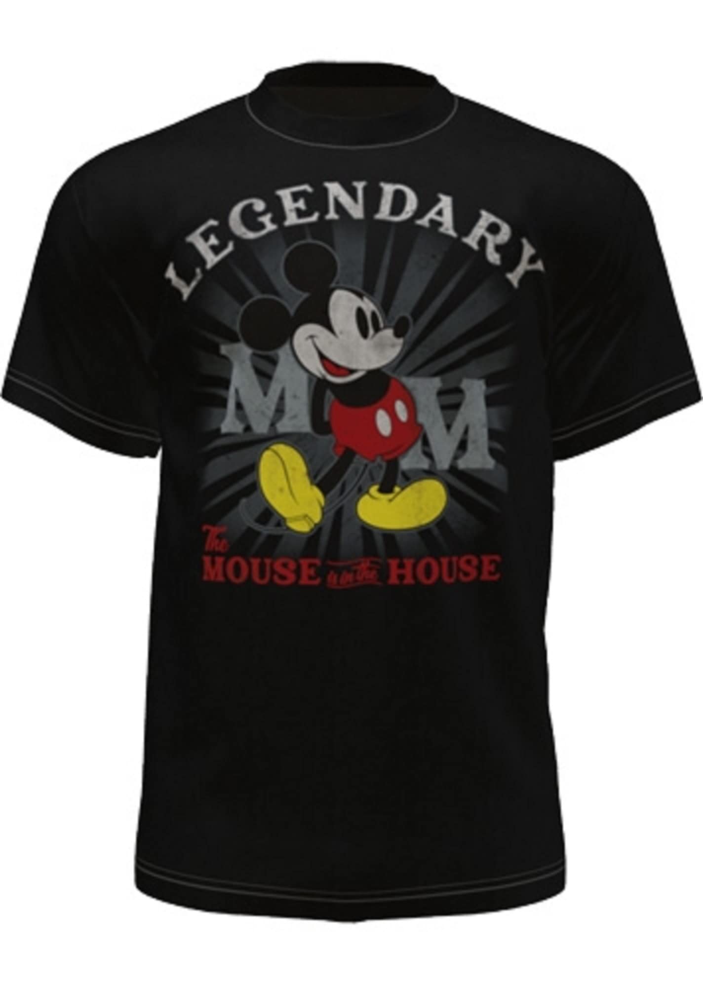 Schwarzes Disney T-Shirt für Frauen, The Mouse of The House Legendary Mom Mickey T-Shirt, Neuheit Urlaub Shirts, schwarz, X-Large