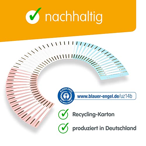 perfect line • 75 Filing Strips Cardboard, Recycled Cardboard, 250 g/m², Made in Germany (White, Pink, Light Blue) - Image 4