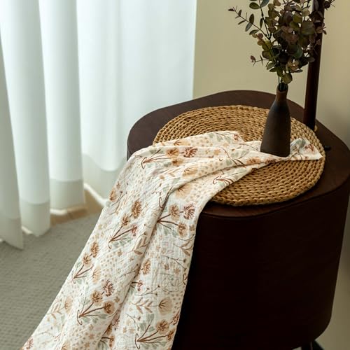 Image of GLLQUEN BABY Muslin Swaddle Blankets for Newborn Girls, Large 40''x38'' | 2Pk, 100% cotton, ultra soft and breathable, gentle on sensitive newborn skin, Multi-use as swaddle wrap, receiving blankets