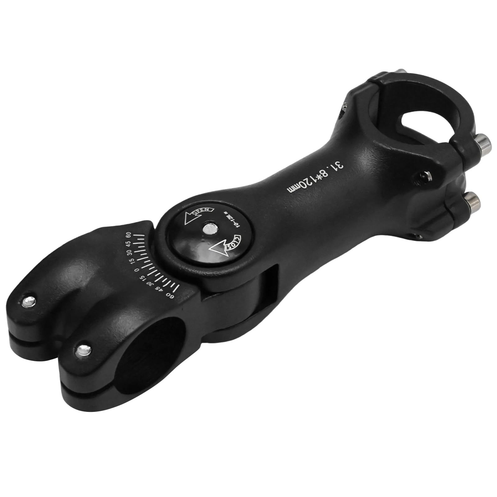Regulowany wspornik kierownicy rowerowej, 31,8 mm x 120 mm, kąt ± 60°, stop aluminium, zamiennik do rowerów MTB, rowerów szosowych, BMX