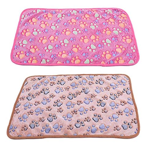 GCIYAEN Pet Blanket for Cat & Dog Sleep Mat Bed Cover Soft Warm Blanket for Hamster Puppy and Other Animals (Small, Brown+ Pink) Cover