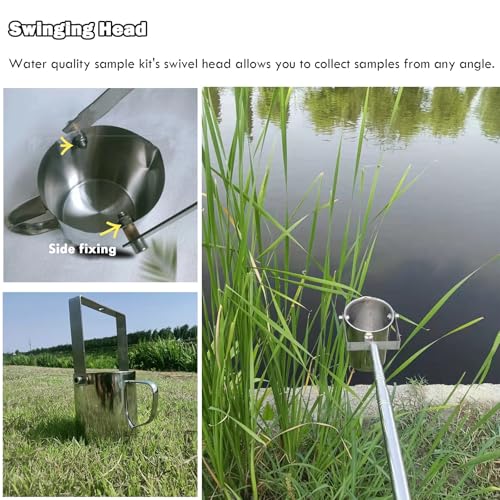 Campionatore d'acqua in acciaio inox con asta estensibile, perfetto per piscine, laboratori, fabbriche e fiumi, strumento ideale per campionamento dell'acqua per professionisti e appassionati