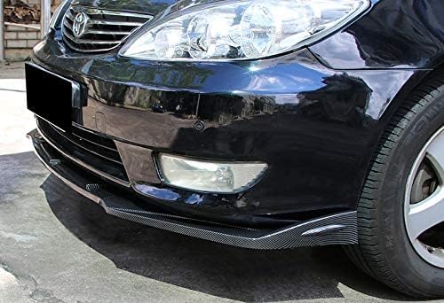 Universal 3PCS Front Bumper Lip Kit, Sport-Style Splitter Trim Protection Spoiler, Air-Dam-Chin-Diffuser (Carbon Look)