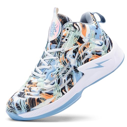 Men's High Top Basketball Shoes Lightweight Breathable Non Slip Gym Sneakers Suitable Training Sports