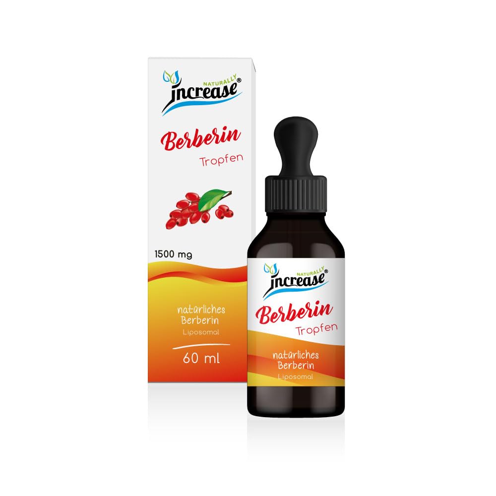 Liposomale Berberin Tropfen hochdosiert - (60.000mg Berberin pro Packung) 2000mg Berberin pro Tagesdosis - Berberine - MCT Öl - Hohe Bioverfügbarkeit