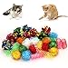LASOCUHOO Cat Toys, 30PCS Interactive Cat Toy Pack Including Cat Crinkle Balls, Cat Sparkle Balls, Spiral Springs for Most Cats