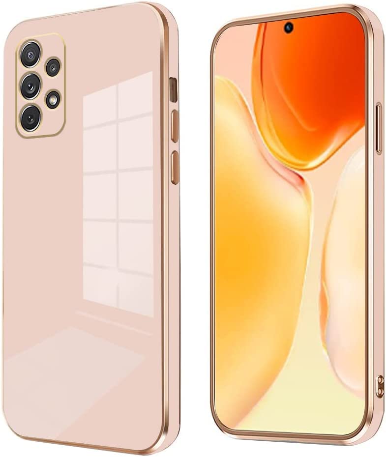 Erams Online for Samsung Galaxy A52 / Galaxy A52s 5G Plating Square Gold Frame Phone Case Luxury Soft Silicone Back Cover for Samsung Galaxy A52 / Galaxy A52s 5G (Pink)-image-47