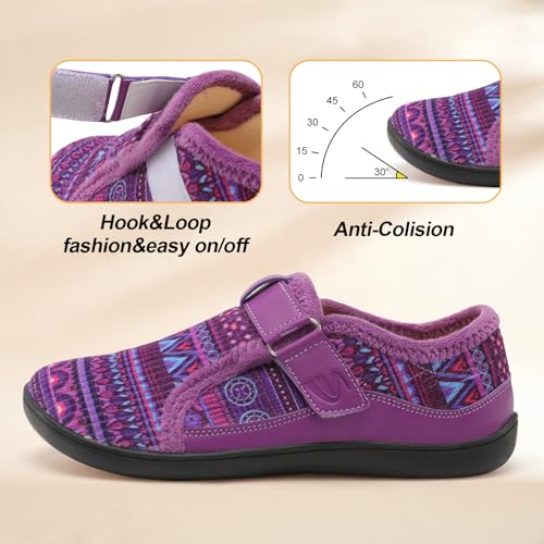 Image of Spesoul Wide Womens Slippers Adjustable House Shoes Indoor Outdoor Barefoot Slippers Cozy Walking Shoe Swollen Edema Diabetic Shoes