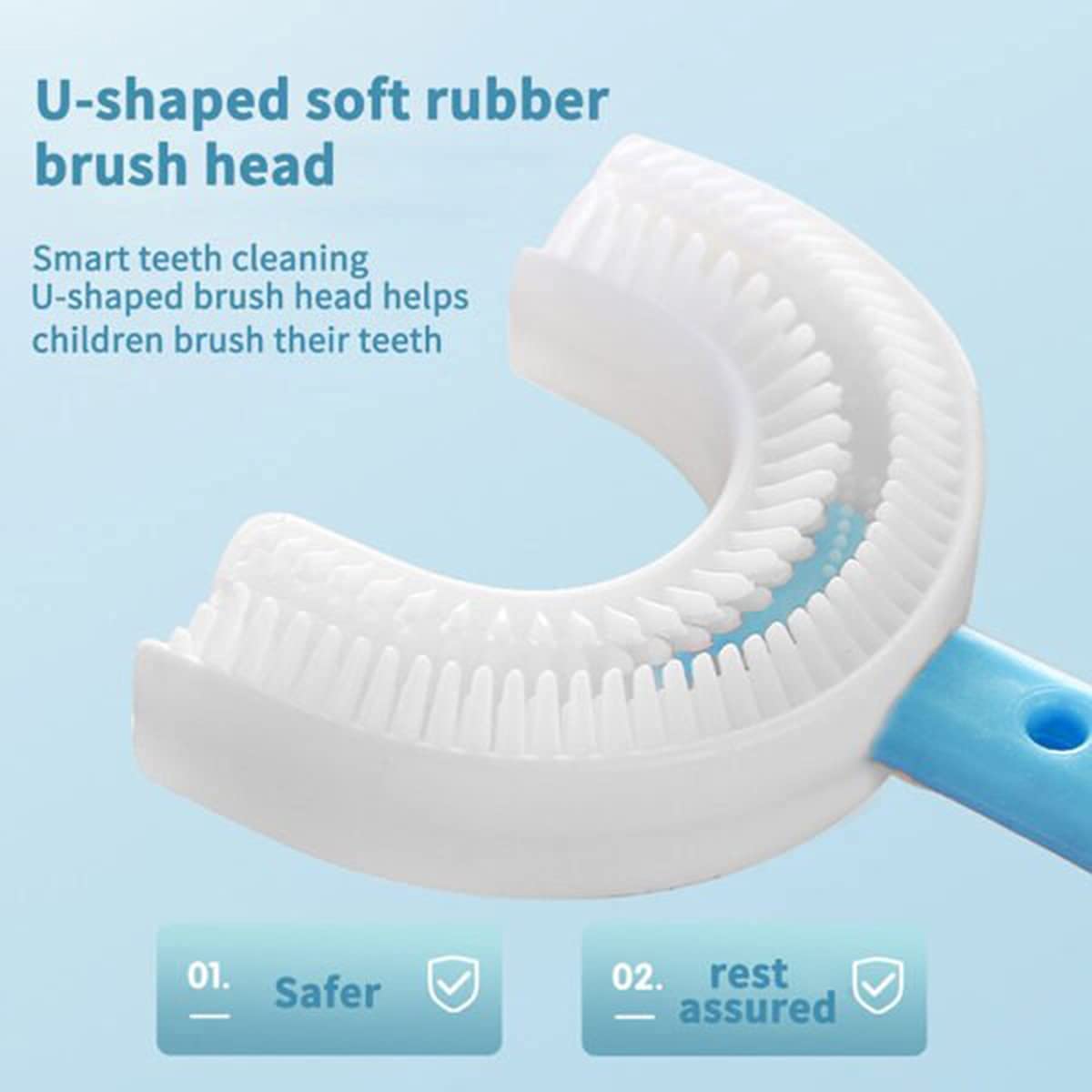 All Rounded U Shaped Toothbrush for 6-12 Years Old Kids (Blue, 6-12 Years) : Amazon.com.be: Health & Personal Care