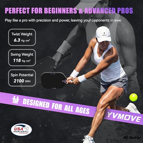 Image of USAPA Approved Pickleball Paddle 6-Layer T800 Carbon Fiber 16mm Thermoformed Pickleball Racket with High Spin & Extended Grip, Professional Pickleball Paddle for Control and Power